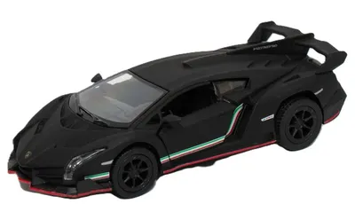 Mașină metalică Kinsmart - Lamborghini Veneno, 1:36, neagră