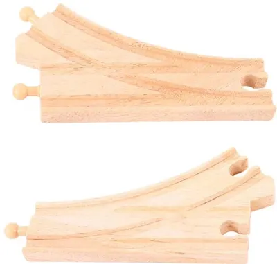 Set din lemn Bigjigs - Sine curbate ramificate, 2 bucati
