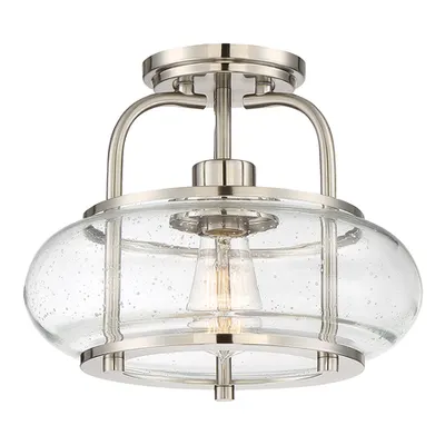 Plafoniera Trilogy 1 Light Semi-Flush Mount – Brushed Nickel