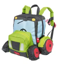 Rucsac pentru copii, Sigikid, Tractor cu roti si detalii 3D