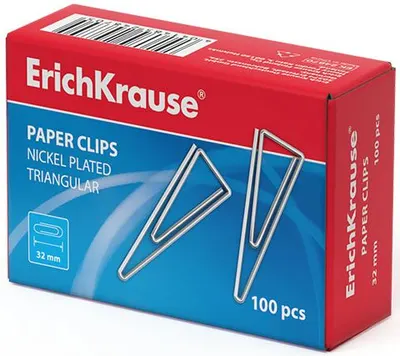 Agrafe de hartie Erich Krause - triunghiulare, 32 mm, 100 bucati