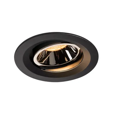 Spot incastrat, NUMINOS MOVE M Ceiling lights, black Indoor LED recessed ceiling light black/chrome 2700K 40° rotating and pivoting