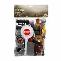 Set de joaca cu soldat si accesorii, Hero Combat, Casca rosie