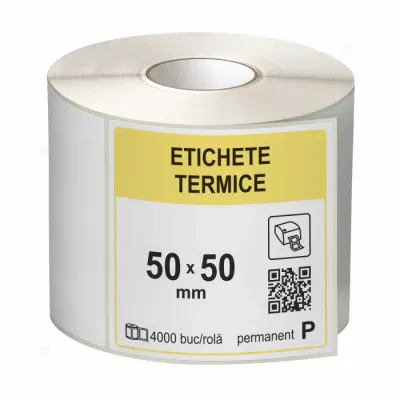 Role etichete termice autoadezive 50x50 mm, 4000 etichete rola