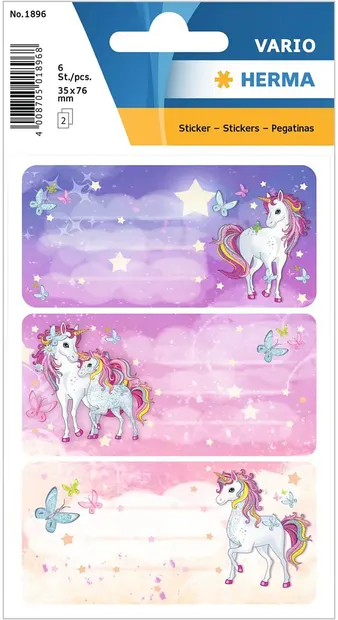 Etichete școlare Herma - Unicorn, 6 buc