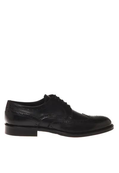 Pantofi Oxford din piele cu perforatii - Negru