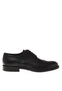 Pantofi Oxford din piele cu perforatii - Negru