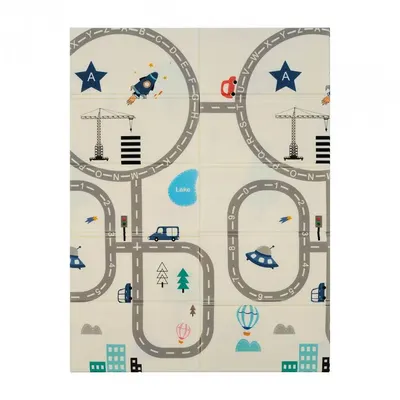 Covor joaca pliabil din spuma, U-Grow, 180 x 120 x 1 cm, Circuit