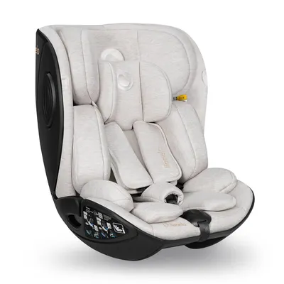 Scaun auto, Lionelo, Moxie Next, i-Size, 40-105 cm, Tetiera reglabila pe 8 trepte, Inclinare spatar in 5 pozitii, Carcasa ventilata, Din bambus, Protectie avansata, Husa detasabila, Conform cu R129, Bej