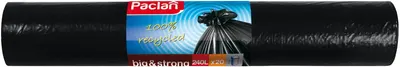 Saci de gunoi Paclan - Strong, 240 l, 20 buc., negre