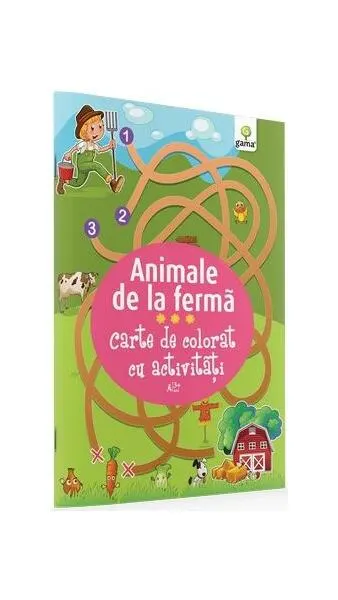Carte de colorat cu activități. Animale de la fermă (3-5 ani) - Paperback - ***