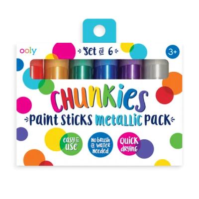 Creioane tempera solida Chunkies culori metalice, 6 bucati