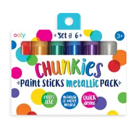 Creioane tempera solida Chunkies culori metalice, 6 bucati