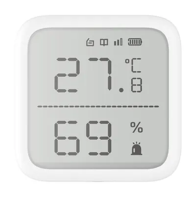 Detector de temperatura si umiditate wireless Hikvision DS-PDTPH-E-WE, seria AXPRO, design modular pentru diferite aplicatii, co