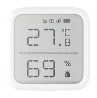 Detector de temperatura si umiditate wireless Hikvision DS-PDTPH-E-WE, seria AXPRO, design modular pentru diferite aplicatii, co