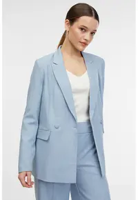 Sacou cu slit lateral si doua randuri de nasturi - Albastru deschis