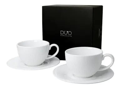 Set 2 Cesti si Farfurii Portelan 240ml RAPHAEL