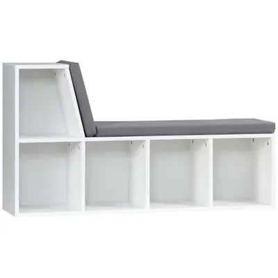 HOMCOM Bibliotecă Modulară cu 5 Rafturi Deschise și 2 Perne, Mobilier pentru Living, Dormitor și Birou, Gri Alb | Aosom Romania