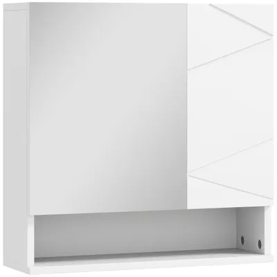 kleankin Dulap mural cu oglindă pentru baie dulap de depozitare 2 uși 55 x 17 x 55 cm alb | Aosom Romania