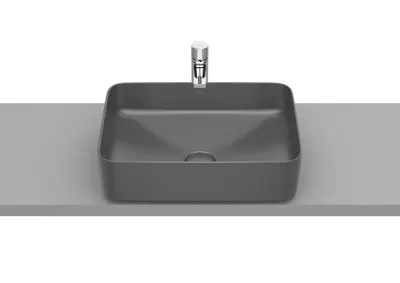 Lavoar Roca Inspira A327530640, montare pe blat, 50 x 37 cm, FineCeramic, mat, Antracit