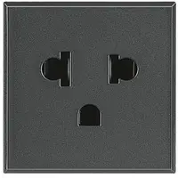 Priza standard european-american 2P+T Axolute - 127/250 V - Antracit - 1 modul