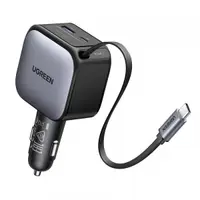 Incarcator Auto Cu Cablu USB-C UGREEN EC602, 60W, 3A, 1 x USB-A - 1 x USB-C, Gri