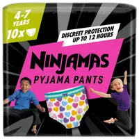 Scutece-chilotel de noapte pentru fetite 4-7 ani 17-30kg, 10 bucati, Ninjamas
