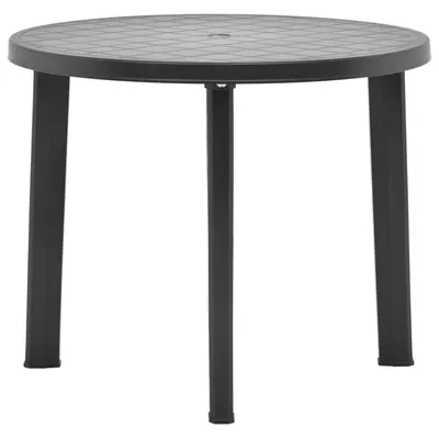 vidaXL Masă de grădină, antracit, 89 cm, plastic