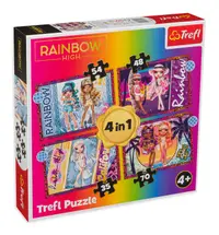 Puzzle Trefl 4 în 1 - Păpușile Rainbow High