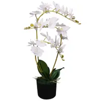 Gossi planta artificiala orhidee cu ghiveci, 65 cm, alb