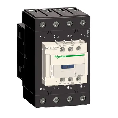 TeSys D contactor - 4P(4 NO) - AC-1 - <= 440 V 80 A - 12 V DC standard coil
