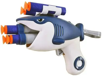 Pistol pentru copii Raya Toys - rechin albastru, cu săgeți