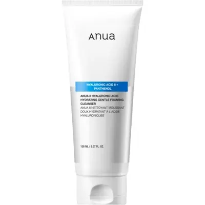 Spuma de curatare cu 8 tipuri de acid hialuronic Hydrating Gentle Foaming Cleanser, 150 ml, Anua