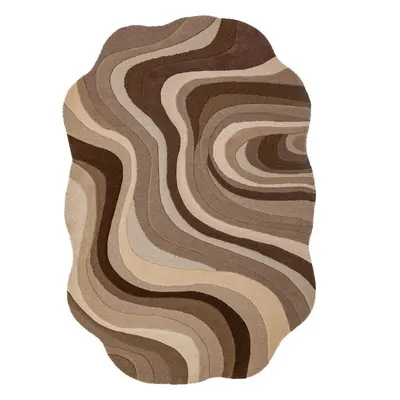 Covor maro/bej țesut manual din lână 200x290 cm Envy Wool – Flair Rugs