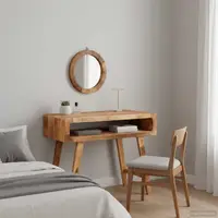 vidaXL Masă de Machiaj Maro 90 x 76 x 45 cm Lemn de mango solid