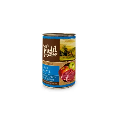 SAM'S FIELD True Meat, XS-XL, Miel și Măr, conservă hrană umedă fără cereale câini, (în aspic), 400g