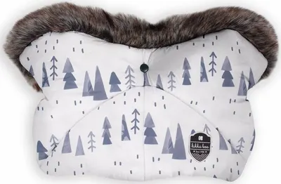 Mănușă pentru cărucior KikkaBoo - Shiny Nylon, Snow Forest