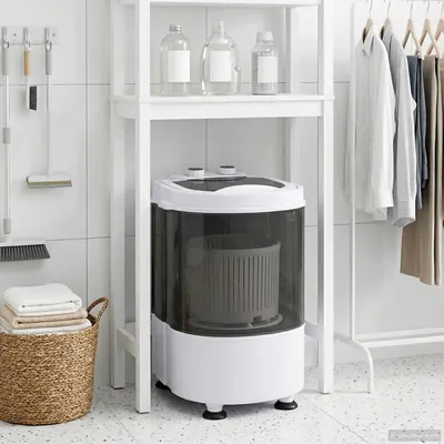 vidaXL Mașină de spălat mini cu un singur tub 2,6 kg Negru și Alb