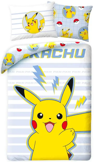 Set de lenjerie de pat pentru copii Halantex - Pokémon Pikachu