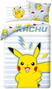 Set de lenjerie de pat pentru copii Halantex - Pokémon Pikachu