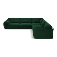 Colțar verde închis cu tapițerie din catifea Vanda – Mazzini Sofas