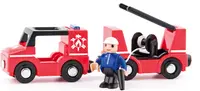 Set Woody - Accesorii pentru trenuleț din lemn, pompieri, 4 piese