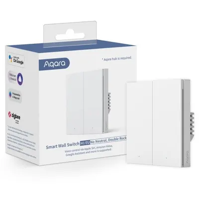 Intrerupator inteligent Aqara H1 , nu necesita nul, 2 canale, Zigbee 6970504214781