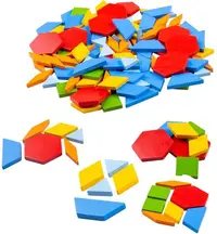 Set din lemn Bigjigs - Placi geometrice