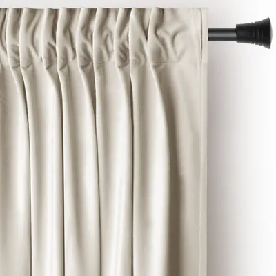 Draperie bej dimout (semi-opacă) din catifea 140x270 cm Pleat – Restilo