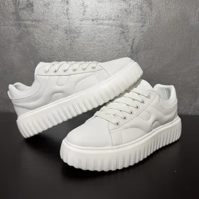 Adidasi Sneakers Barbati All White Platform Streetwear (mărime: 41)