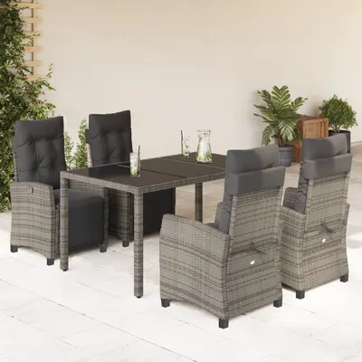 Gossi set mobilier de gradina cu perne, 5 piese, gri, poliratan