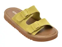 Papuci GRYXX verzi, 12504, din piele intoarsa