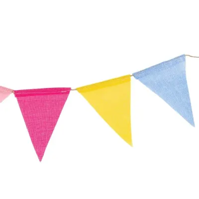 Banner triunghi textil cu sfoară - multicolor