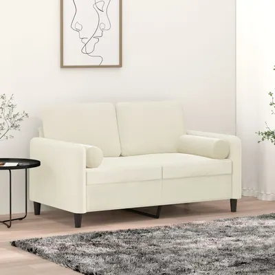 Gossi perne decorative, 2 buc., crem, Ø15x50 cm, catifea